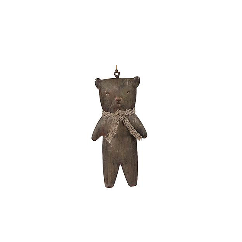 Christmas Ornaments-Double Sided Metal Black Bear, Animal Pendant Hanging Decoration - miniature metal Christmas ornament in