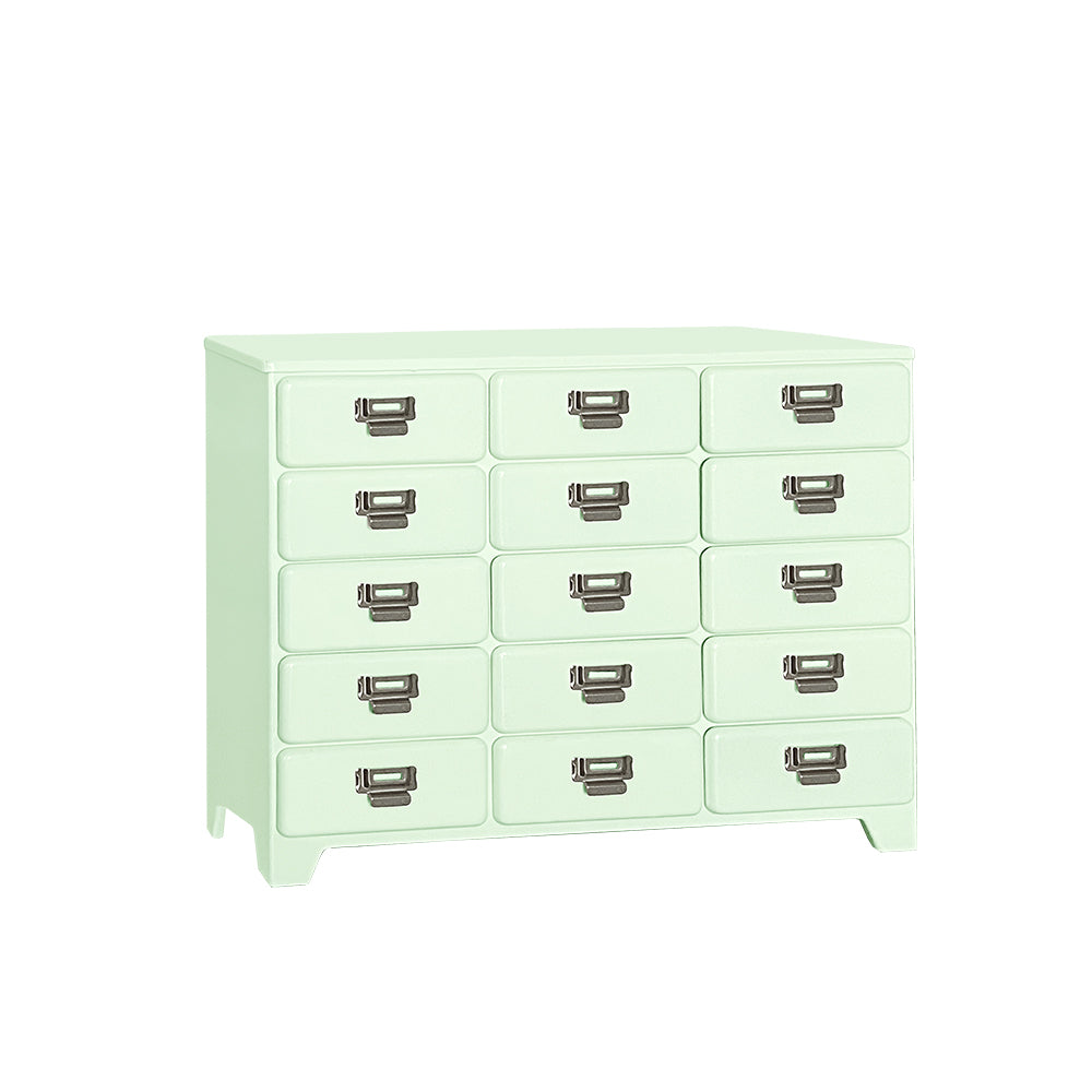 Mint 1:6 scale metal drawer chest with 15 openable drawers for dollhouse storage