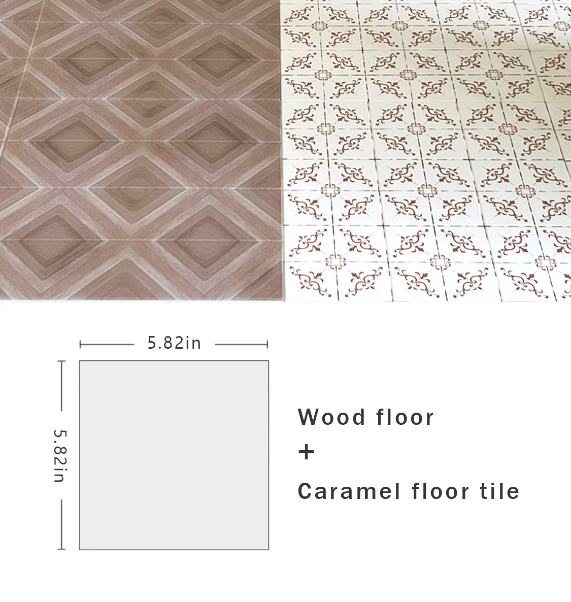 Double Side Floor- Rhombic Parquet Floor & Off White Flower Tile Floor Dollhouse Miniature - miniature dollhouse miniature