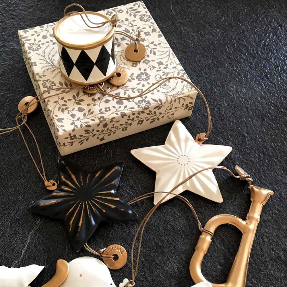 Christmas Ornaments - Star Set 2 Pcs Metal Double Sided Crafts - miniature metal Christmas ornament in metal, view 2