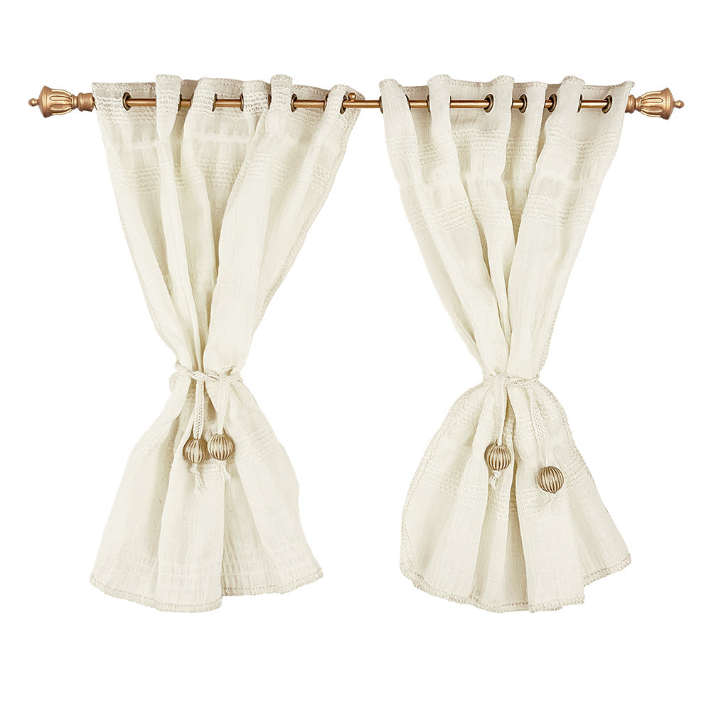 Window curtains 1/6 Scale dollhouse drape color - yarn