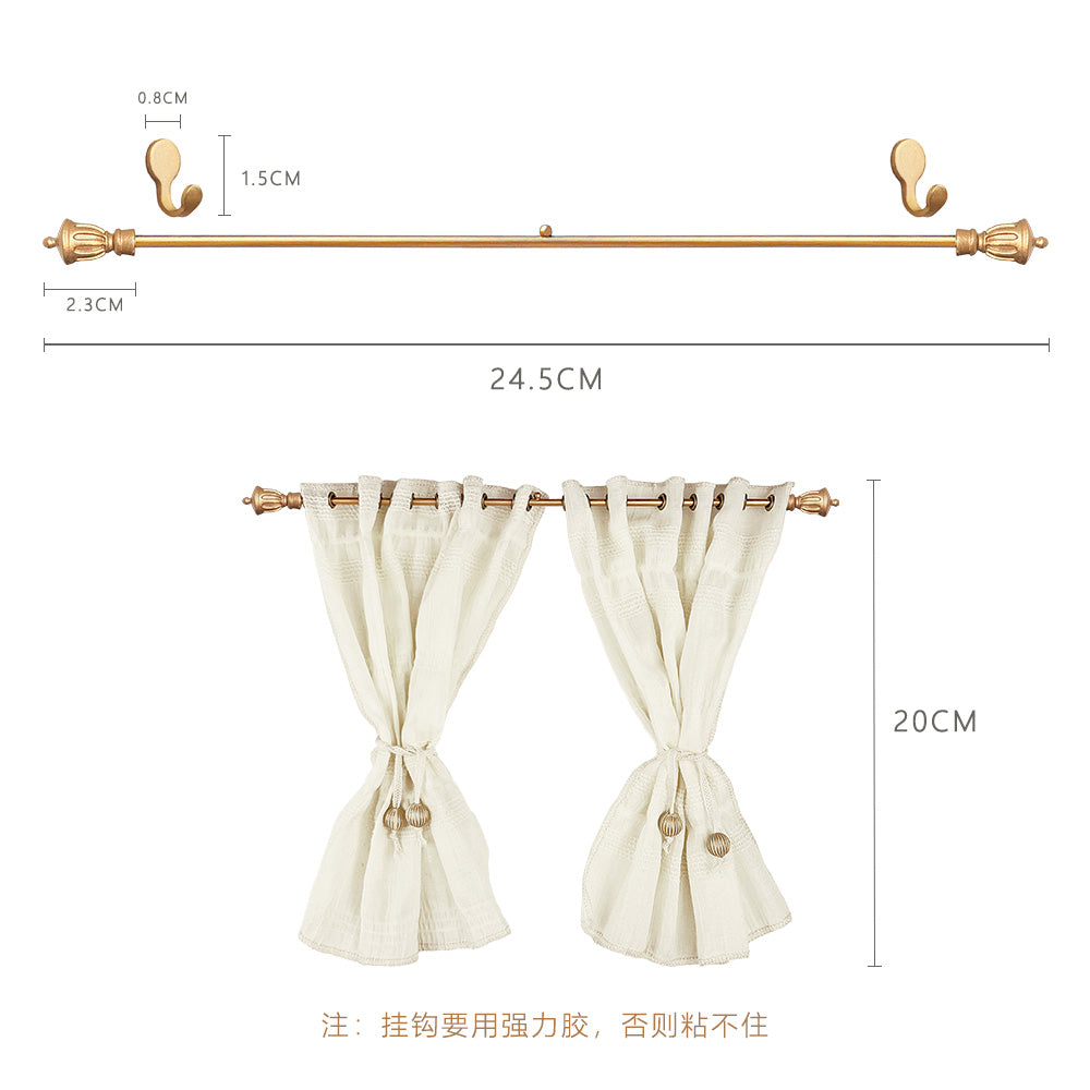 Window curtains 1/6 Scale dollhouse drape color - pink