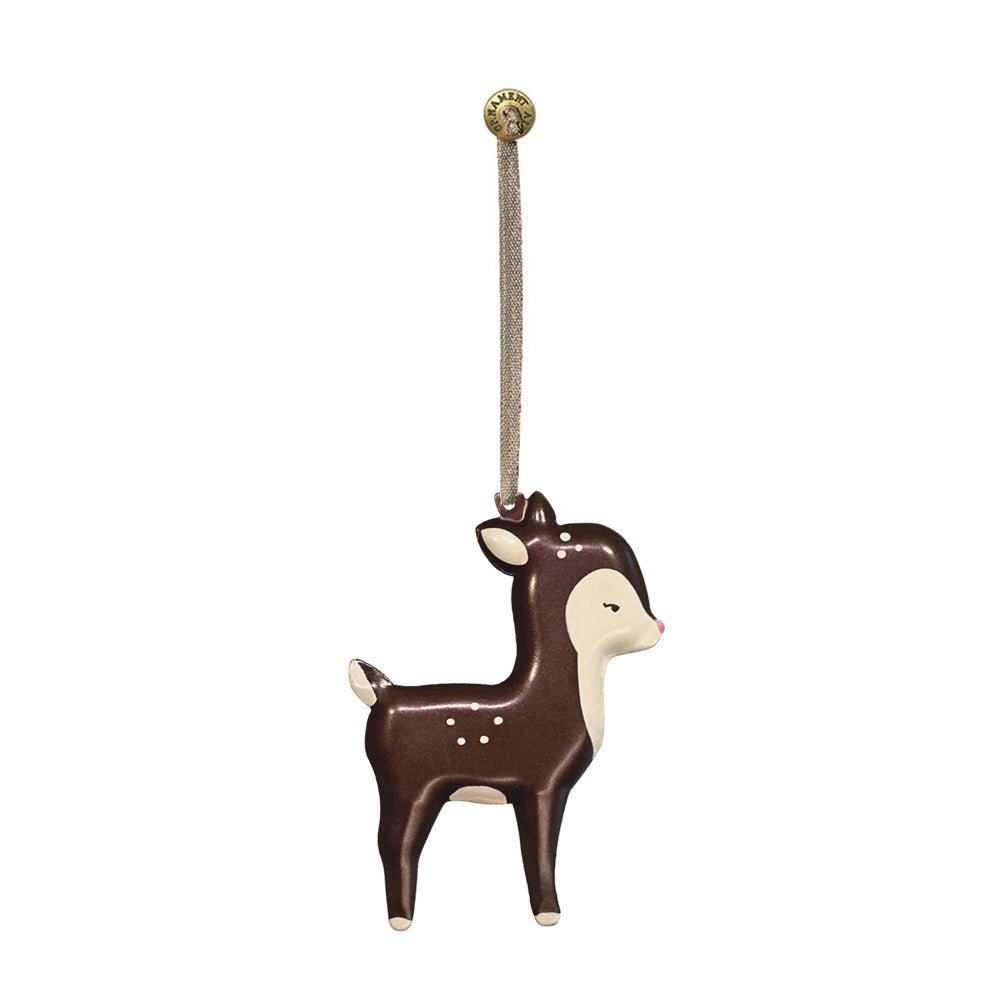 Christmas Ornaments-Double Sided Metal Deer, Animal Pendant Hanging Decoration - miniature metal Christmas ornament in metal