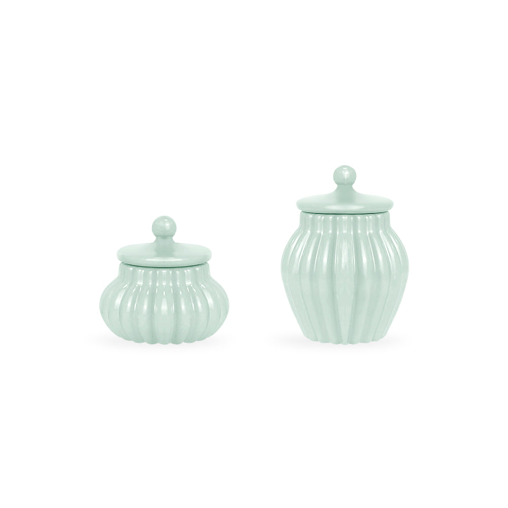 Creamer/"Ceramic" Tea Pot Set 2Pcs (Made By Metal) - Mint Green 1/6 Scale Dollhouse Miniature - 1:6 scale dollhouse