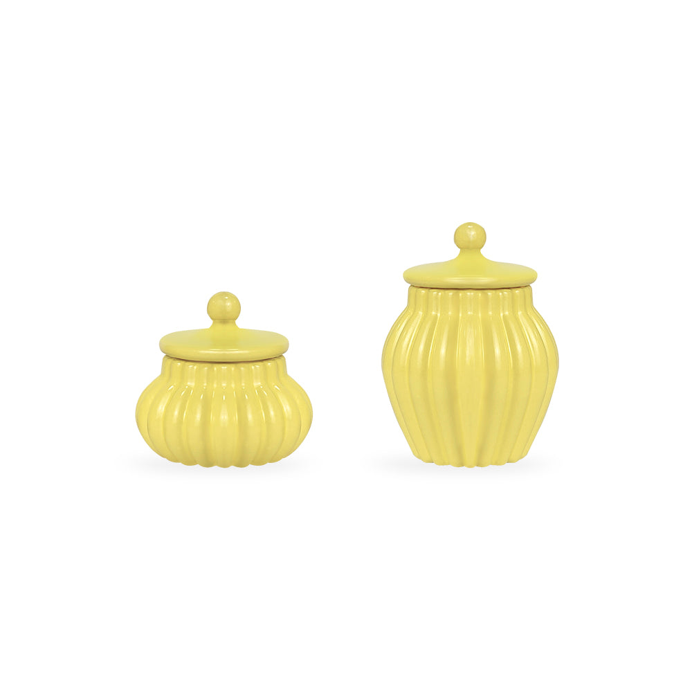 Creamer/"Ceramic" Tea Pot Set 2Pcs (Made By Metal) - Yellow 1/6 Scale Dollhouse Miniature - 1:6 scale dollhouse miniature in