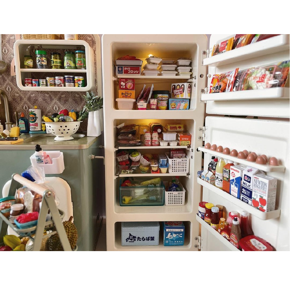 Refrigerator Dollhouse - Off White 1/6 Scale Dollhouse Miniature