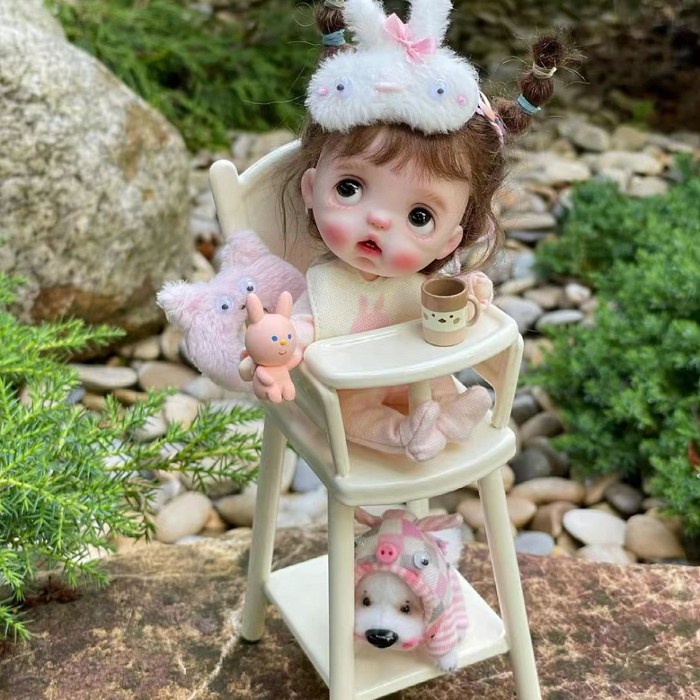 Baby Chair Dollhouse-White 1/6 Scale For 1/12 Dolls Dollhouse Miniature - 1:6 & 1:12 scale dollhouse miniature in metal