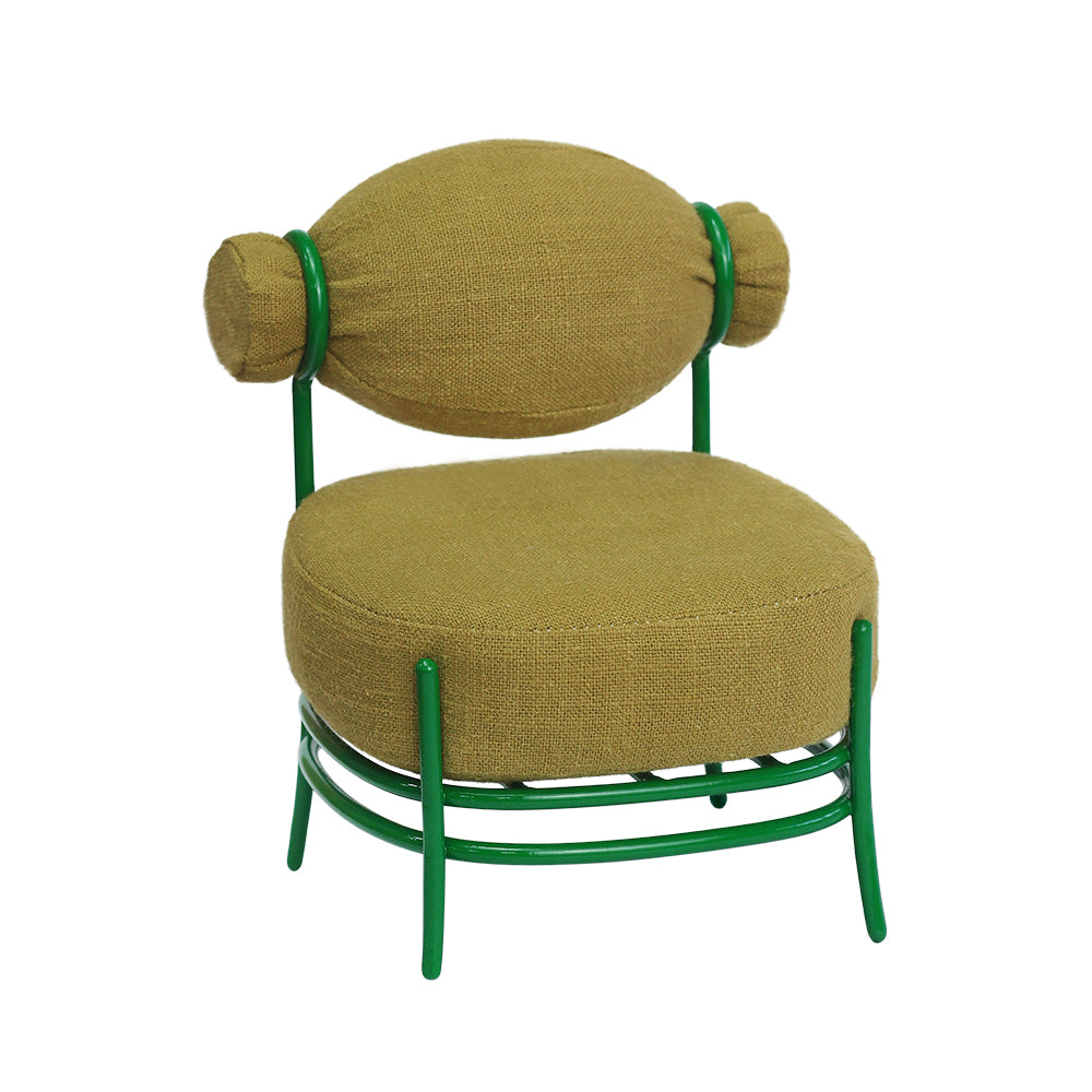 Candy Sofa Dollhouse - Yellow 1/6 Scale Dollhouse Miniature - 1:6 scale miniature sofa in metal, fabric