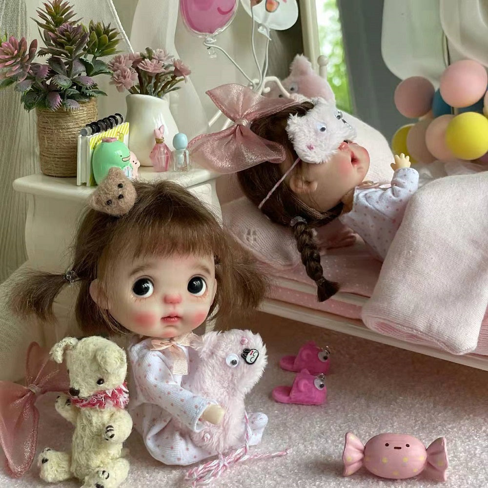Mini Plant - Pink Carnation 1/6 Scale Dollhouse Miniature - 1:6 scale dollhouse miniature in premium materials, view 6