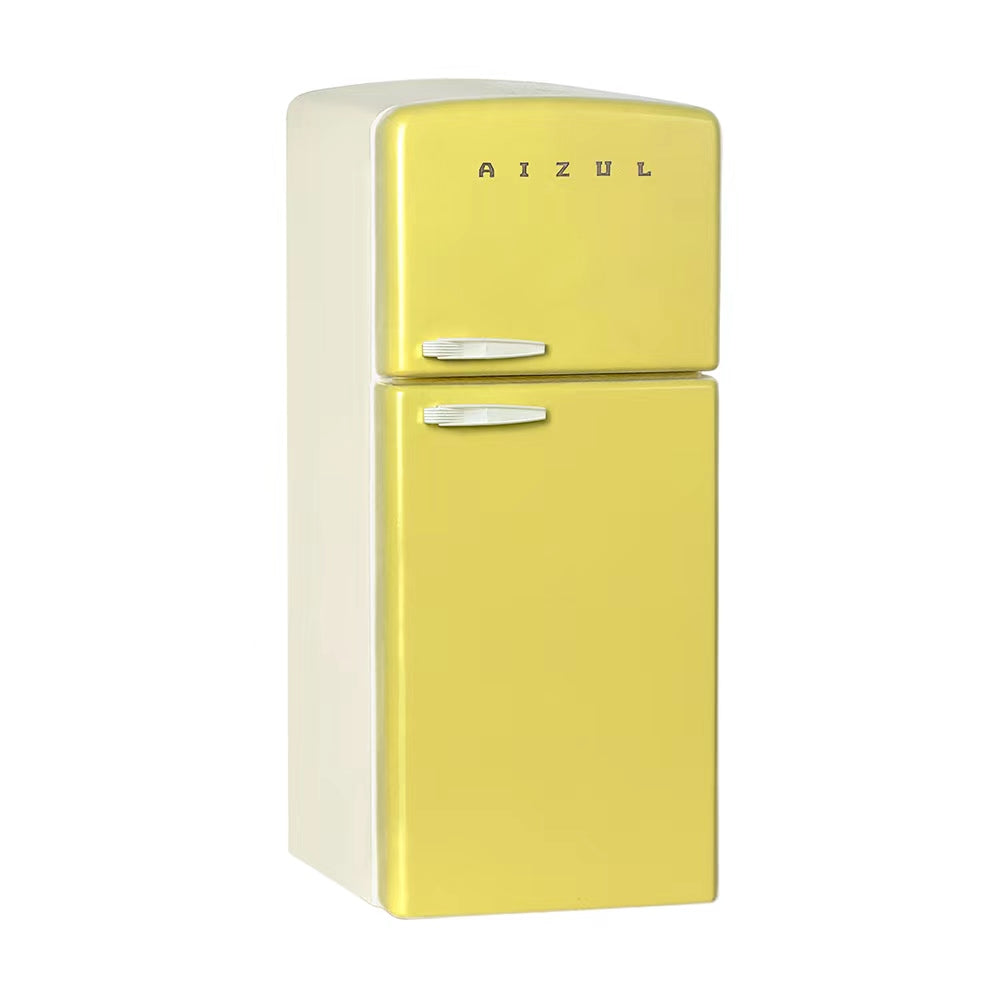 Refrigerator Dollhouse - Yellow&White 1/6 Scale Dollhouse Miniature - 1:6 scale miniature refrigerator in metal
