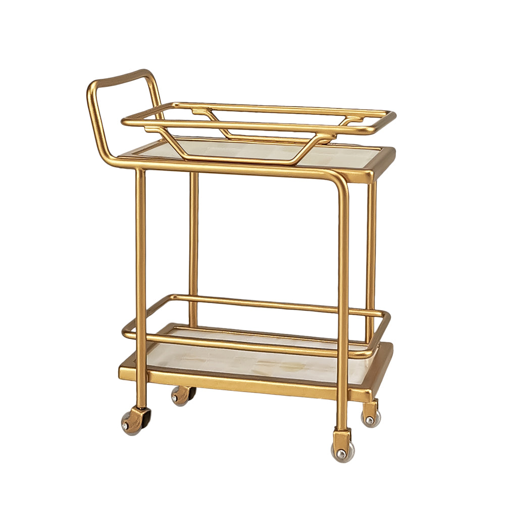 Sweet Trolley Dollhouse - Golden 1/6 Scale Dollhouse Miniature - 1:6 scale miniature trolley in metal