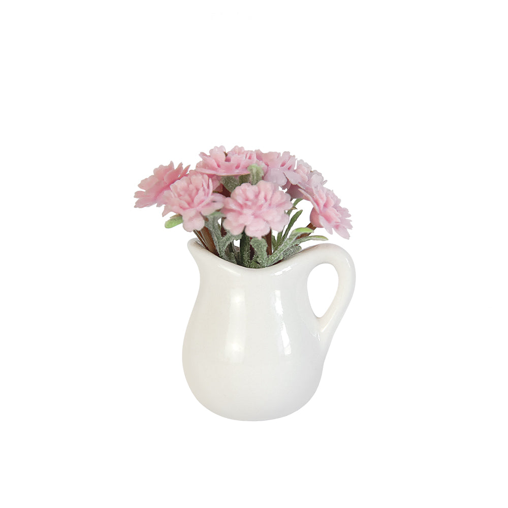 Mini Plant - Pink Carnation 1/6 Scale Dollhouse Miniature - 1:6 scale dollhouse miniature in premium materials