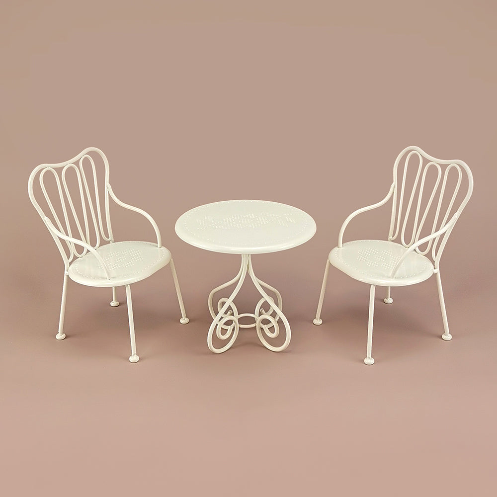 Romantic Chair Dollhouse -White 1/6 Scale Dollhouse Miniature - 1:6 scale dollhouse miniature in metal, view 3