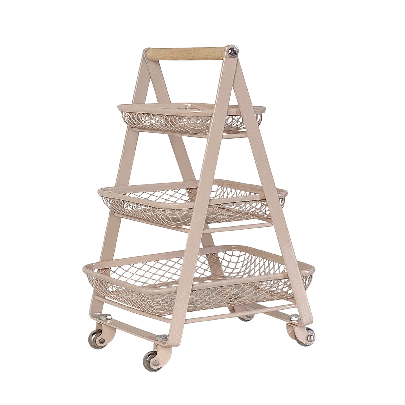 Triple Trolley Dollhouse - Milk Tea 1:6 Scale Dollhouse Miniature - 1:6 scale miniature trolley in metal, wood