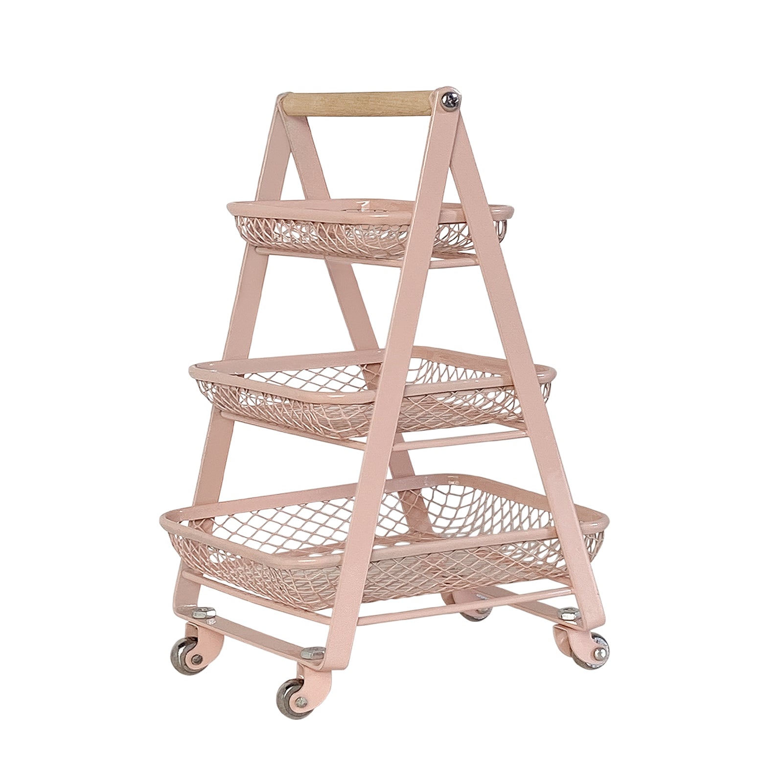 Triple Trolley Dollhouse - Pink 1/6 Scale Dollhouse Miniature - 1:6 scale miniature trolley in metal, wood