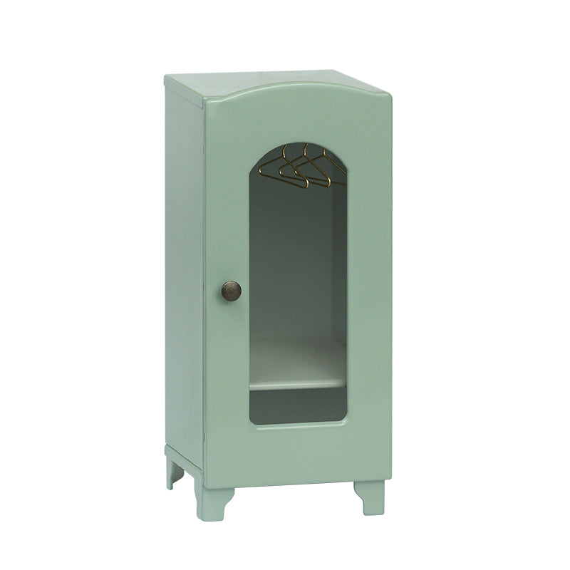 Mini Cabinet Dollhouse - Light Green 1/12 Scale Dollhouse Miniature - 1:12 scale miniature clothes rack in metal