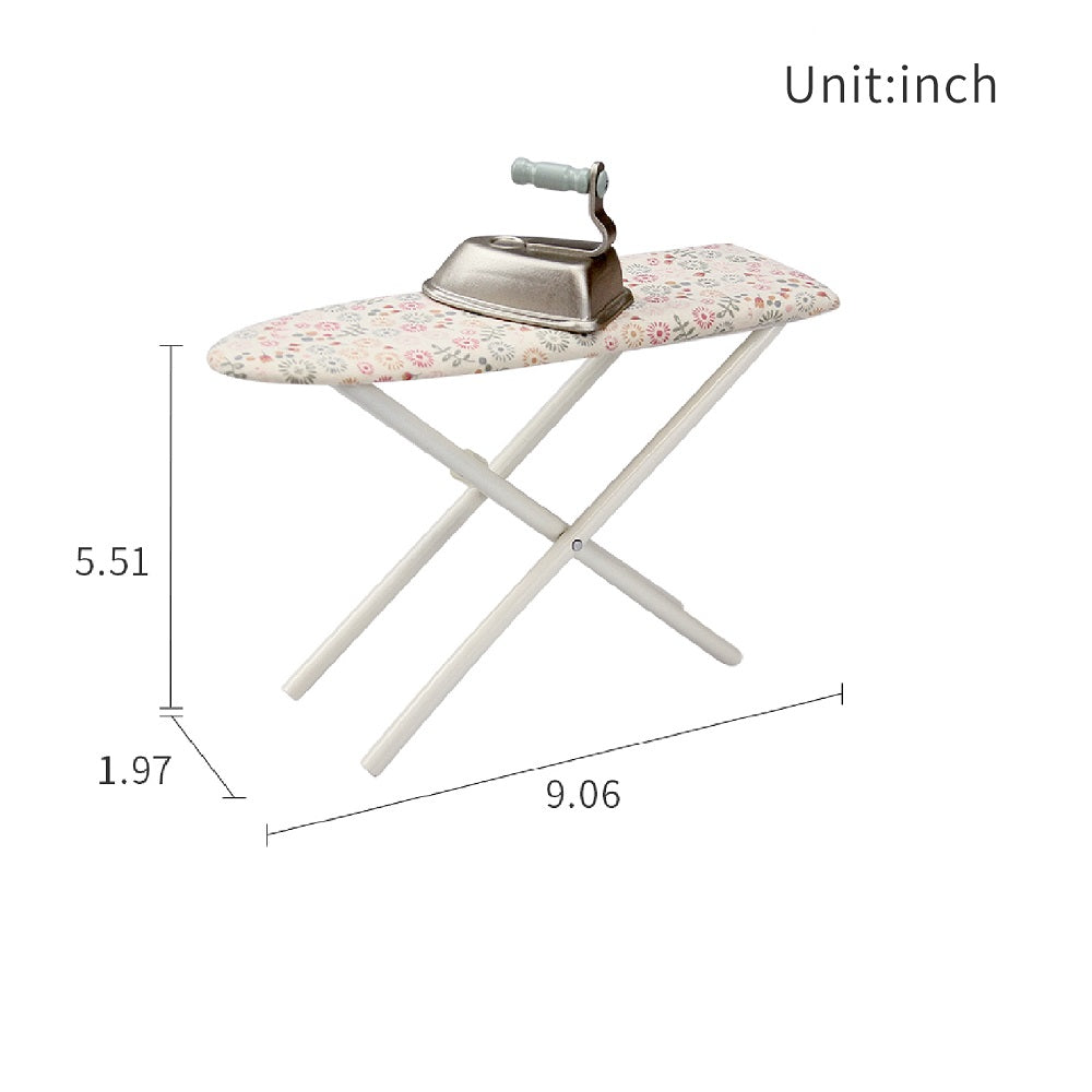 Ironing Board Dollhouse - 1/6 Scale Dollhouse Miniature - 1:6 scale miniature bed in metal, view 2