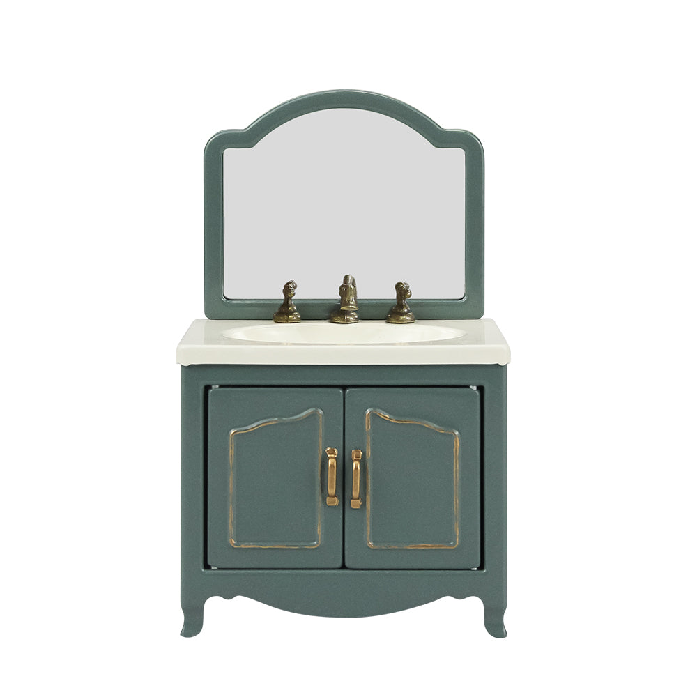 Bathroom Sink Dollhouse -Green 1/12 Scale Dollhouse Miniature - 1:12 scale miniature bathroom furniture in metal