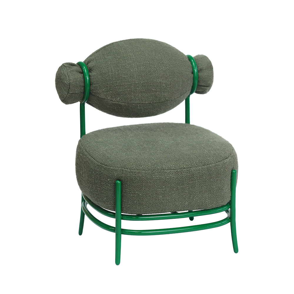 Candy Sofa Dollhouse - Green 1/6 Scale Dollhouse Miniature - 1:6 scale miniature sofa in metal, fabric