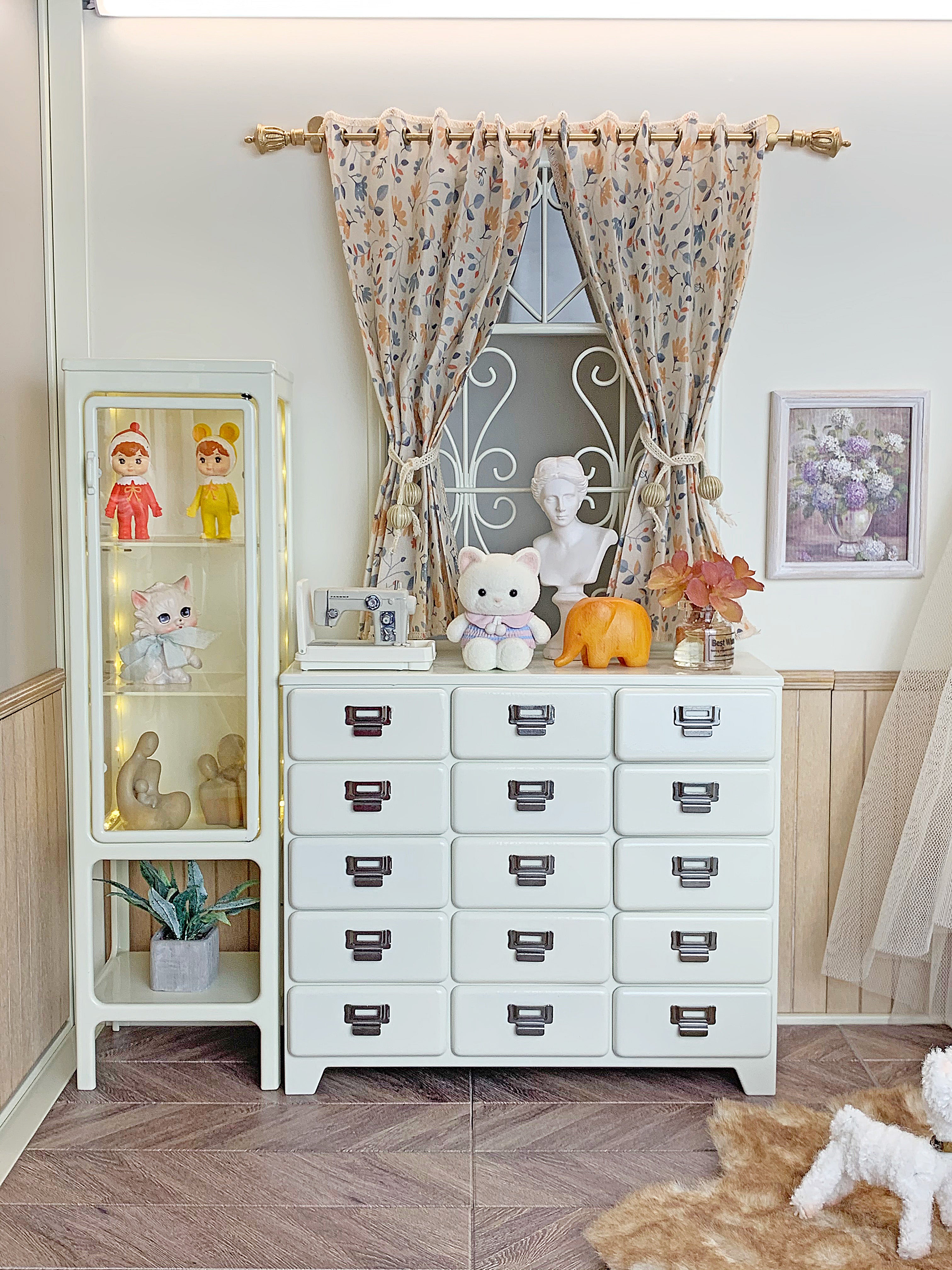 Window curtains 1/6 Scale dollhouse drape color - off white