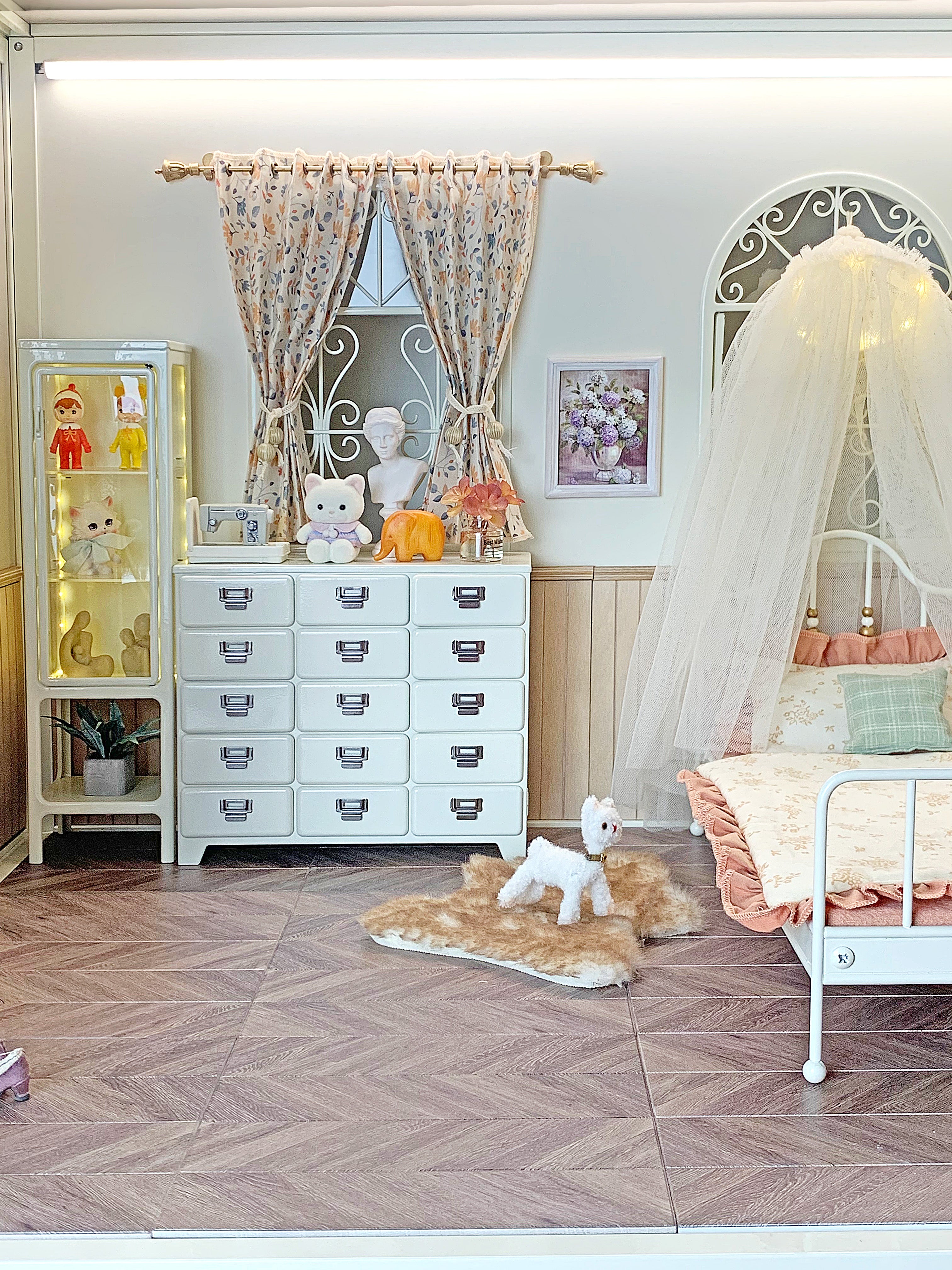 Window curtains 1/6 Scale dollhouse drape color - yarn