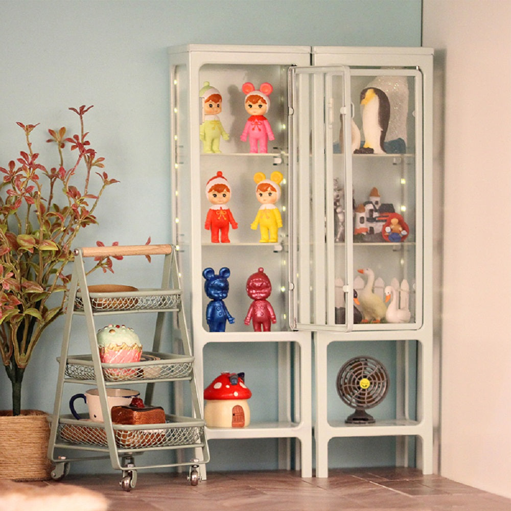 LED dollhouse cabinet for Re-Ment miniatures, doll accessories and boutique scenes