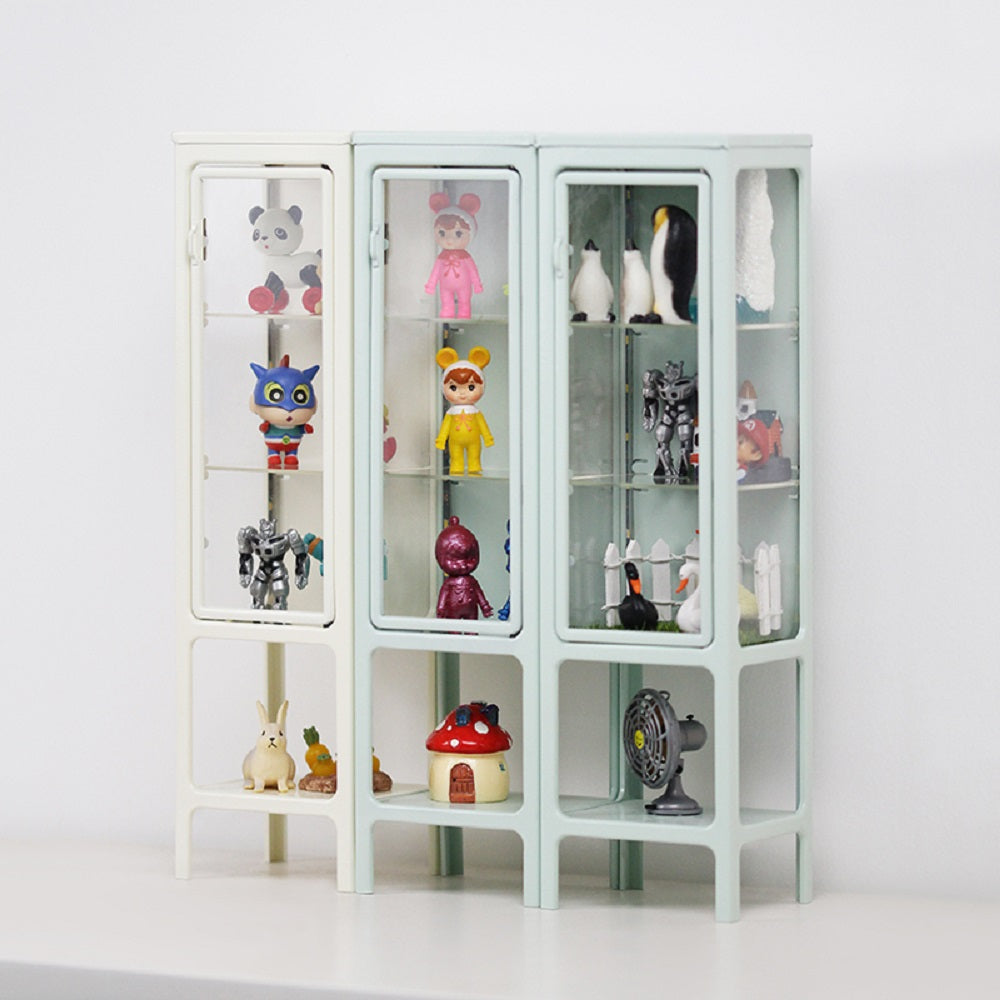 1:6 scale dollhouse display cabinet with two partitions for tiny shoes, bags and collectibles