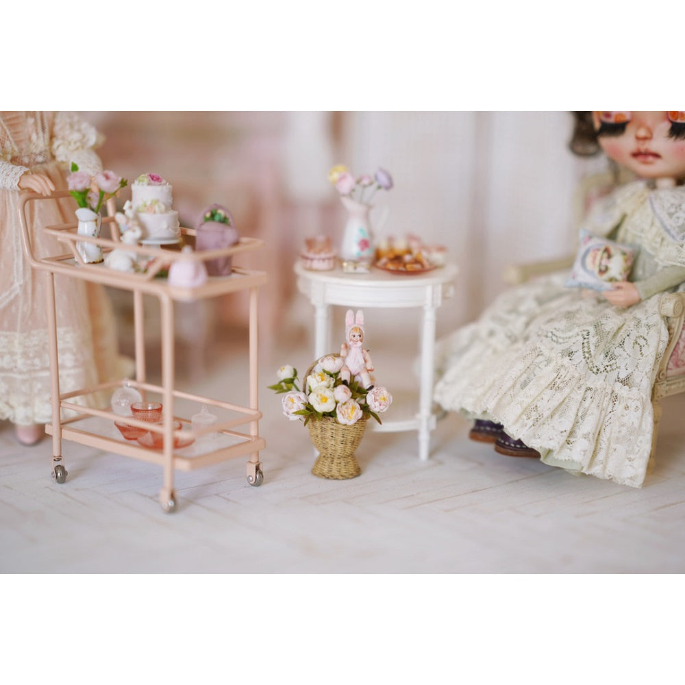 Sweet Trolley Dollhouse -Pink 1/6 Scale Dollhouse Miniature - 1:6 scale miniature trolley in metal, view 5