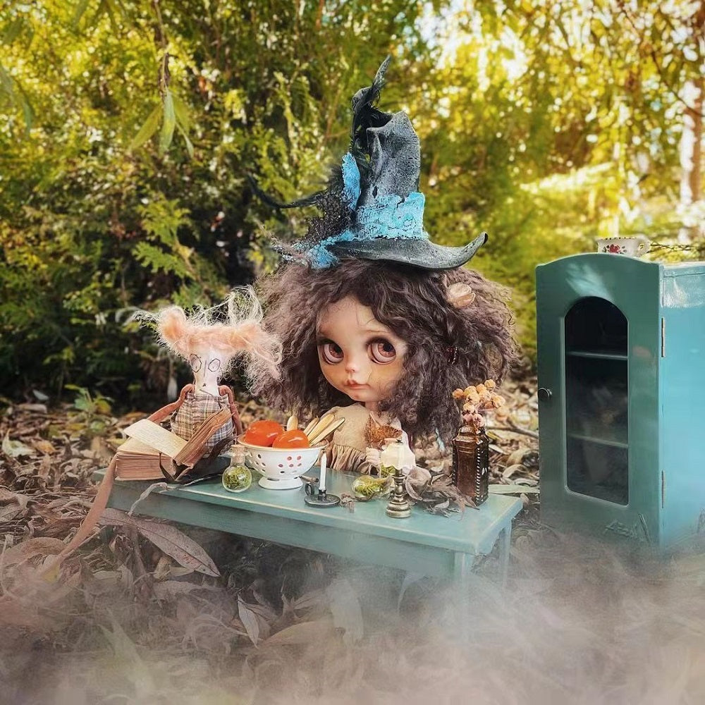 Retro Long Table White Dollhouse -1/12 Scale Dollhouse Miniature