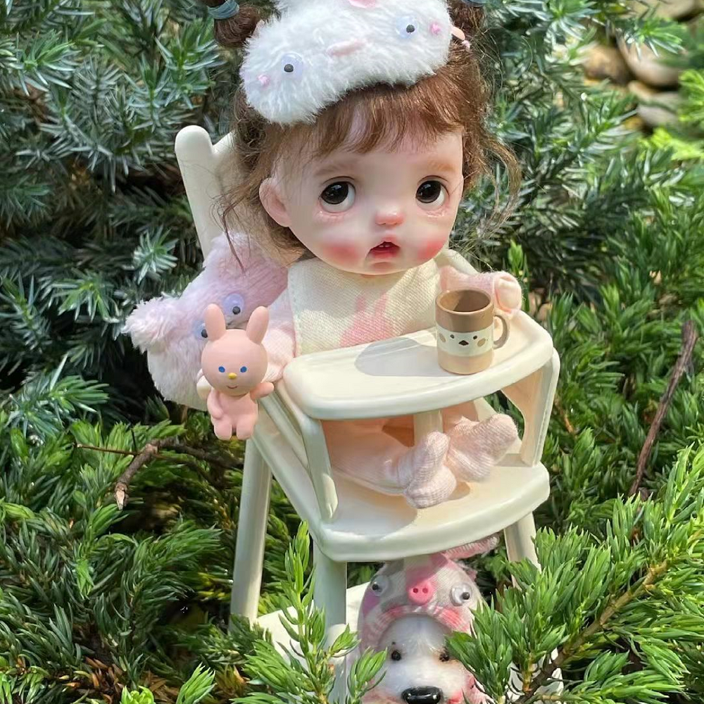 Baby Chair Dollhouse-White 1/6 Scale For 1/12 Dolls Dollhouse Miniature - 1:6 & 1:12 scale dollhouse miniature in metal