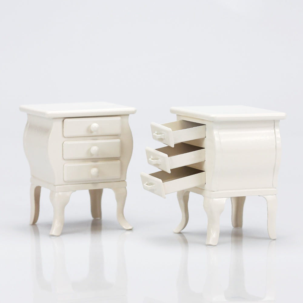 Bedside Cupboard Dollhouse -Square 1/6 Scale 1/12 Scale Dollhouse Miniature