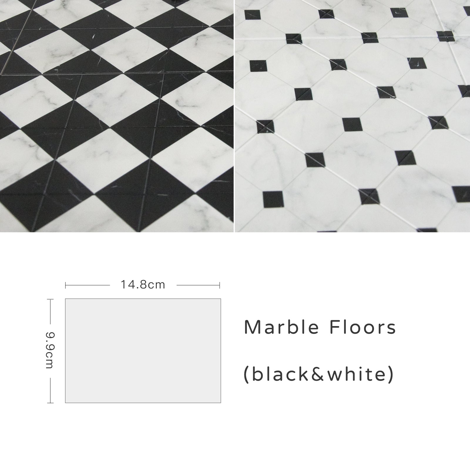 Double Side Floor-Black&White Floor Tile Dollhouse Miniature - miniature dollhouse miniature in premium materials, view 3
