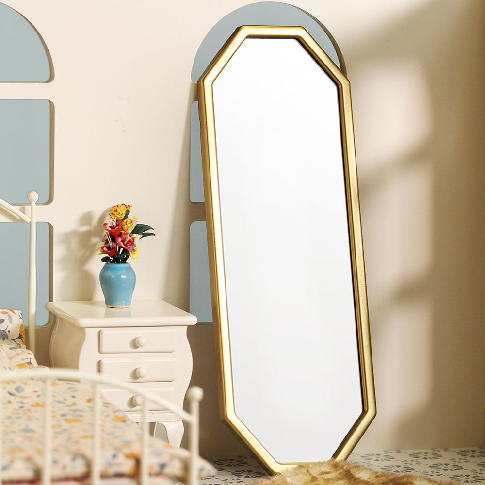 Indoor Mirror Dollhouse -Golden 1/6 Scale Dollhouse Miniature - 1:6 scale dollhouse miniature in metal, view 5
