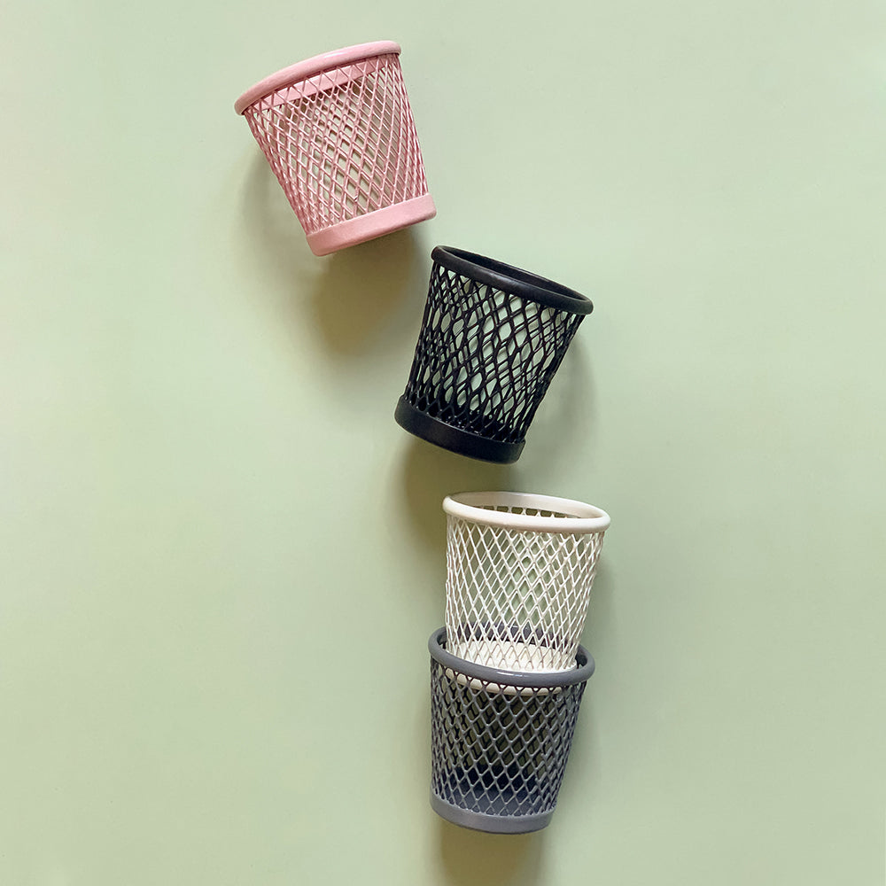 Miniature Wastepaper Basket Dollhouse - Small 1/12 Scale Dollhouse Miniature - 1:12 scale dollhouse miniature in metal, view