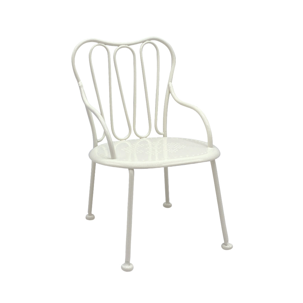 Romantic Chair Dollhouse -White 1/6 Scale Dollhouse Miniature - 1:6 scale dollhouse miniature in metal