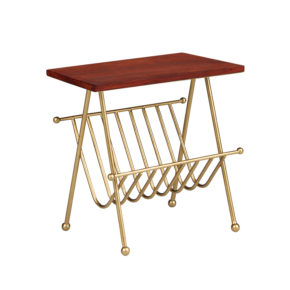Side Table Dollhouse - Red Padauk Wood 1/6 Scale Dollhouse Miniature - 1:6 scale dollhouse miniature in metal, wood