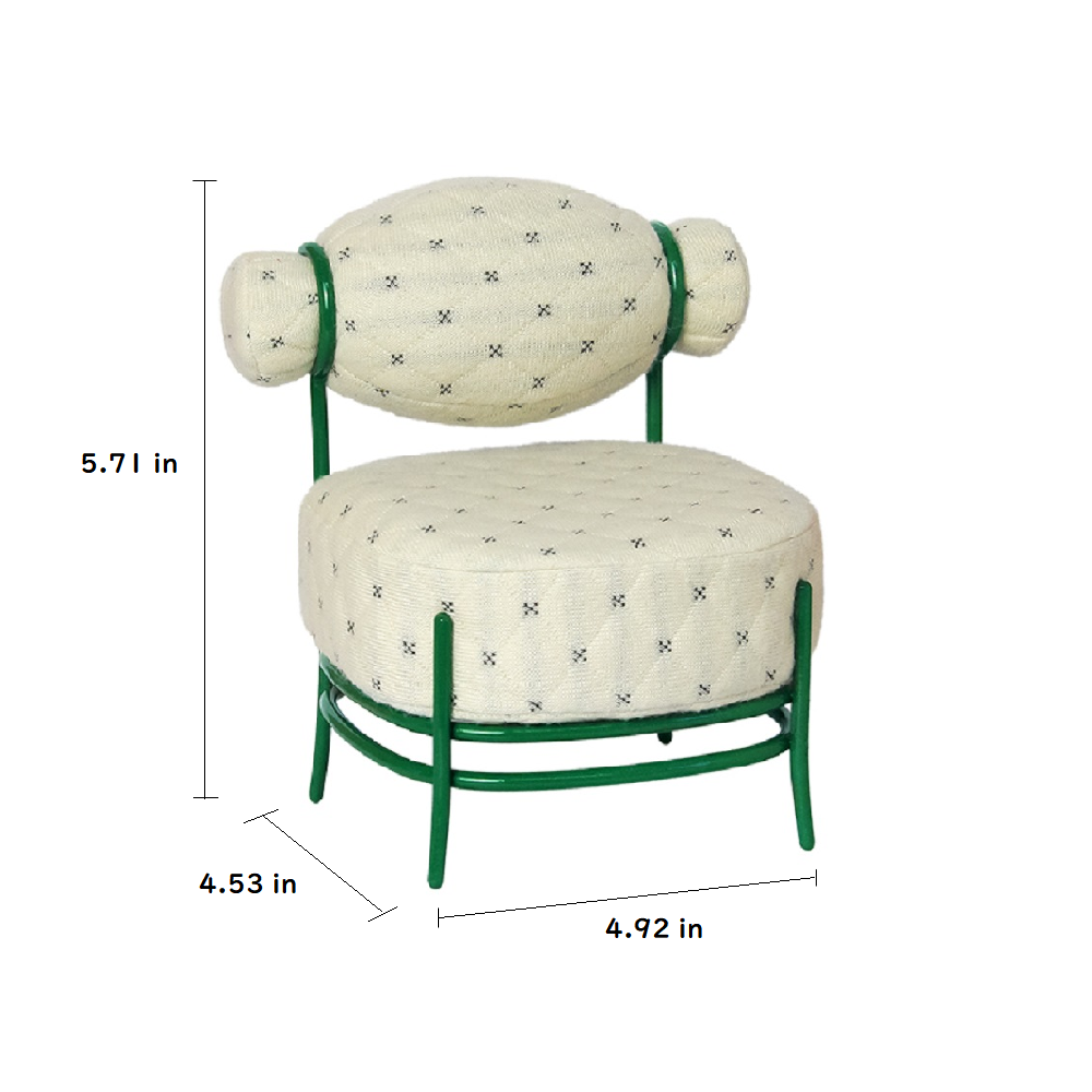Candy Sofa Dollhouse - Yellow 1/6 Scale Dollhouse Miniature - 1:6 scale miniature sofa in metal, fabric, view 3
